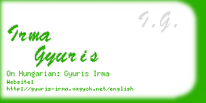 irma gyuris business card